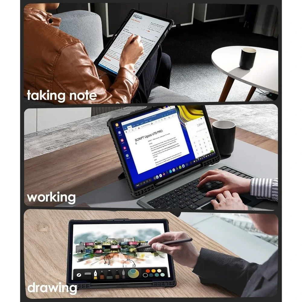 Nillkin Tab S9 FE Plus 12.4 Keyboard Case Trackpad Backlit‎ Rugged Cover
